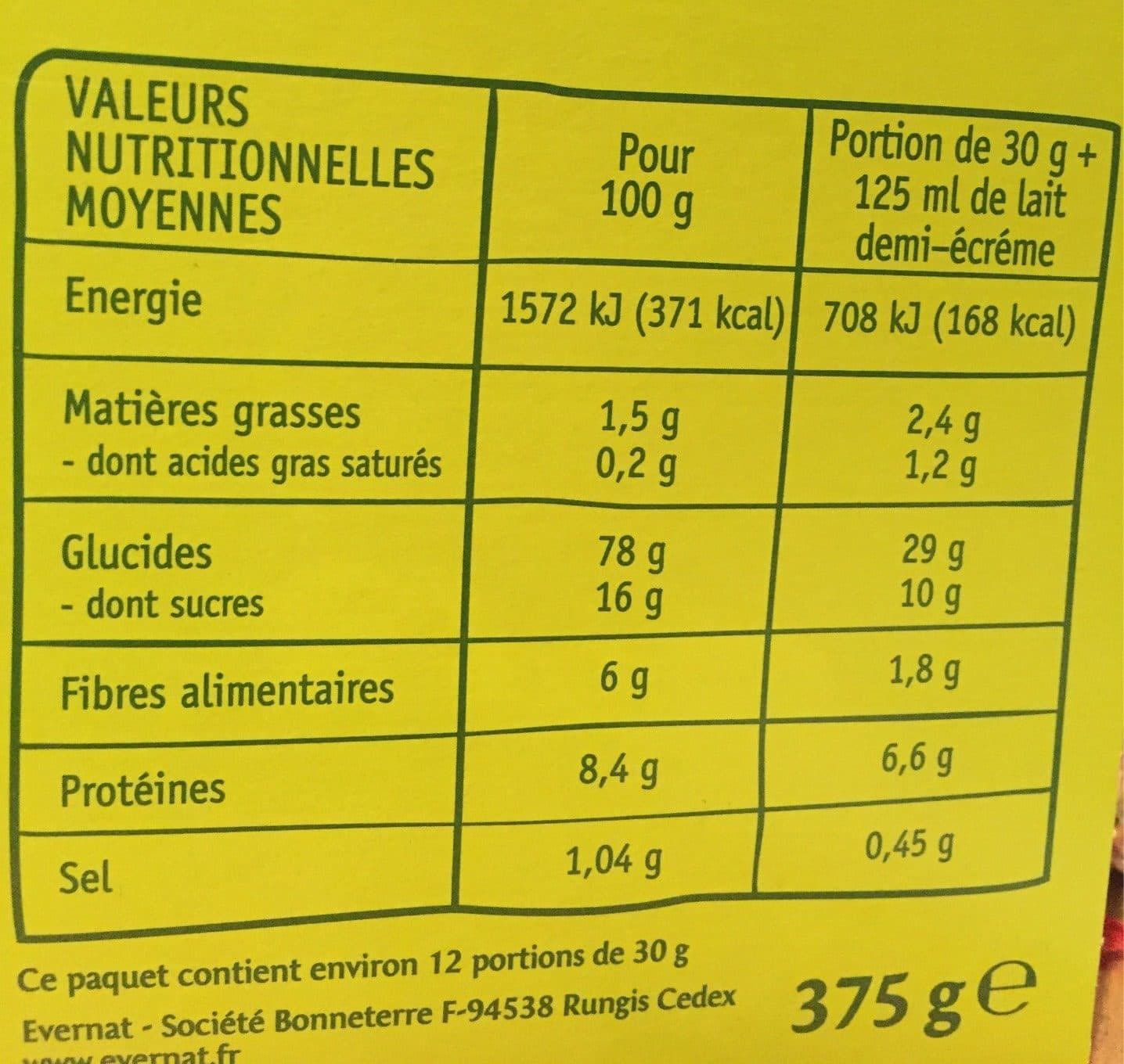 Evernat Céréales packshot