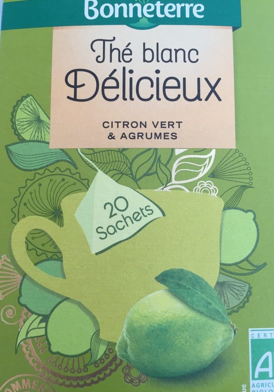 Bonneterre Thé blanc citron vert & agrumes packshot