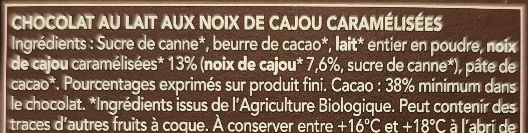 Bonneterre Choc Lait Noix De Cajou packshot
