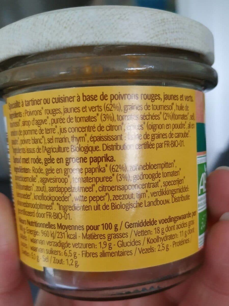 Bonneterre Tartinade de legumes Trio de poivrons packshot