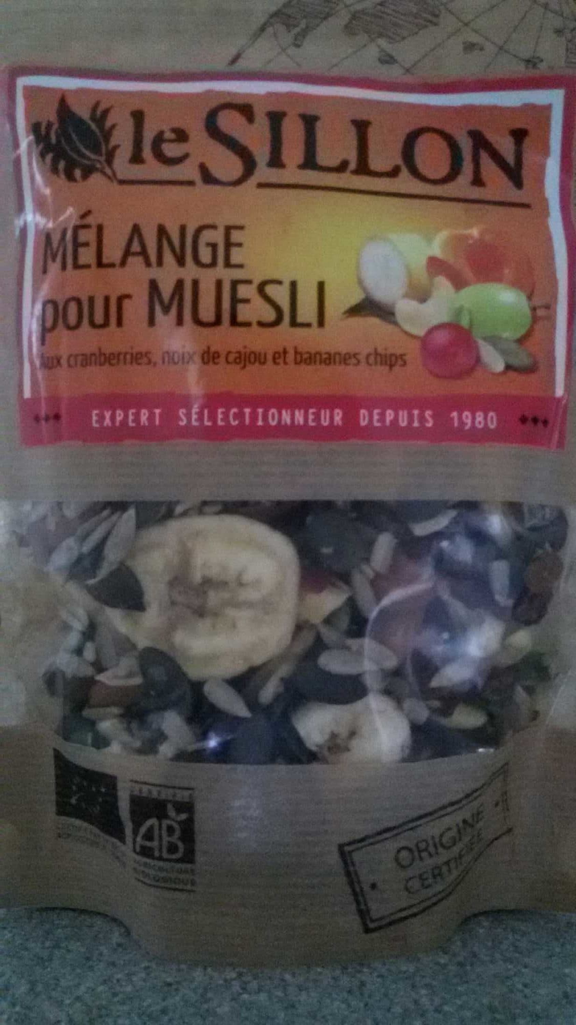 LE SILLON Mélange pour muesli - Cranberries noix de cajou et banane chips packshot