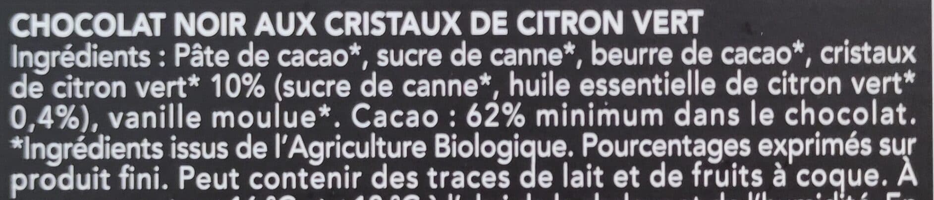 Bonneterre Chocolat Noir aux cristaux de Citron Vert packshot