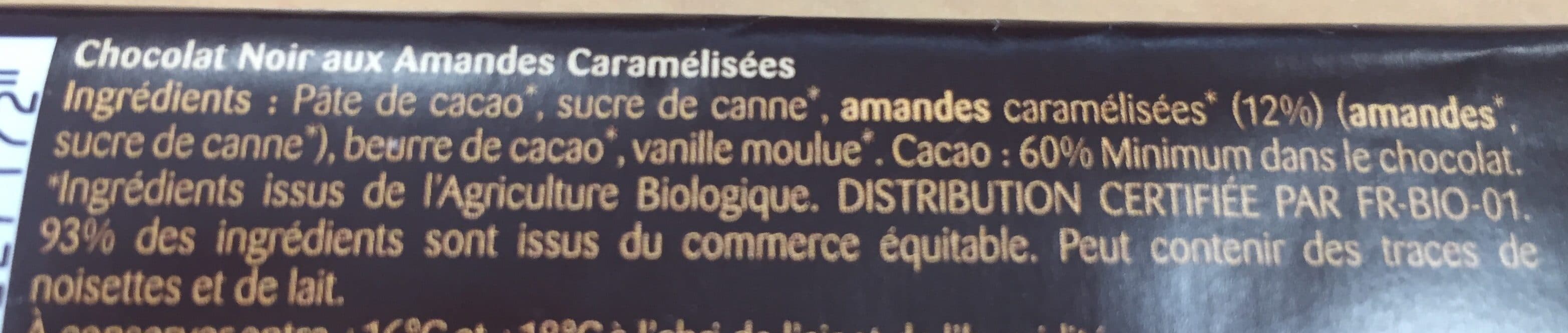 Bonneterre Chocolat Noir Amandes Caramélisées packshot