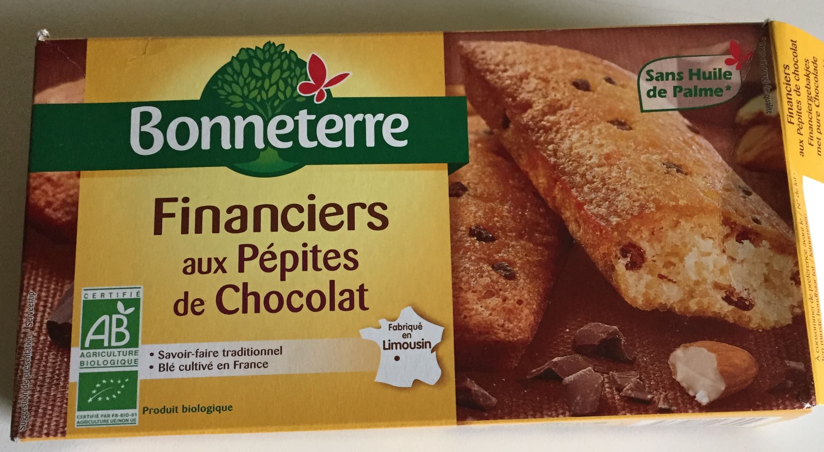 Bonneterre Financiers aux Pépites de Chocolat packshot