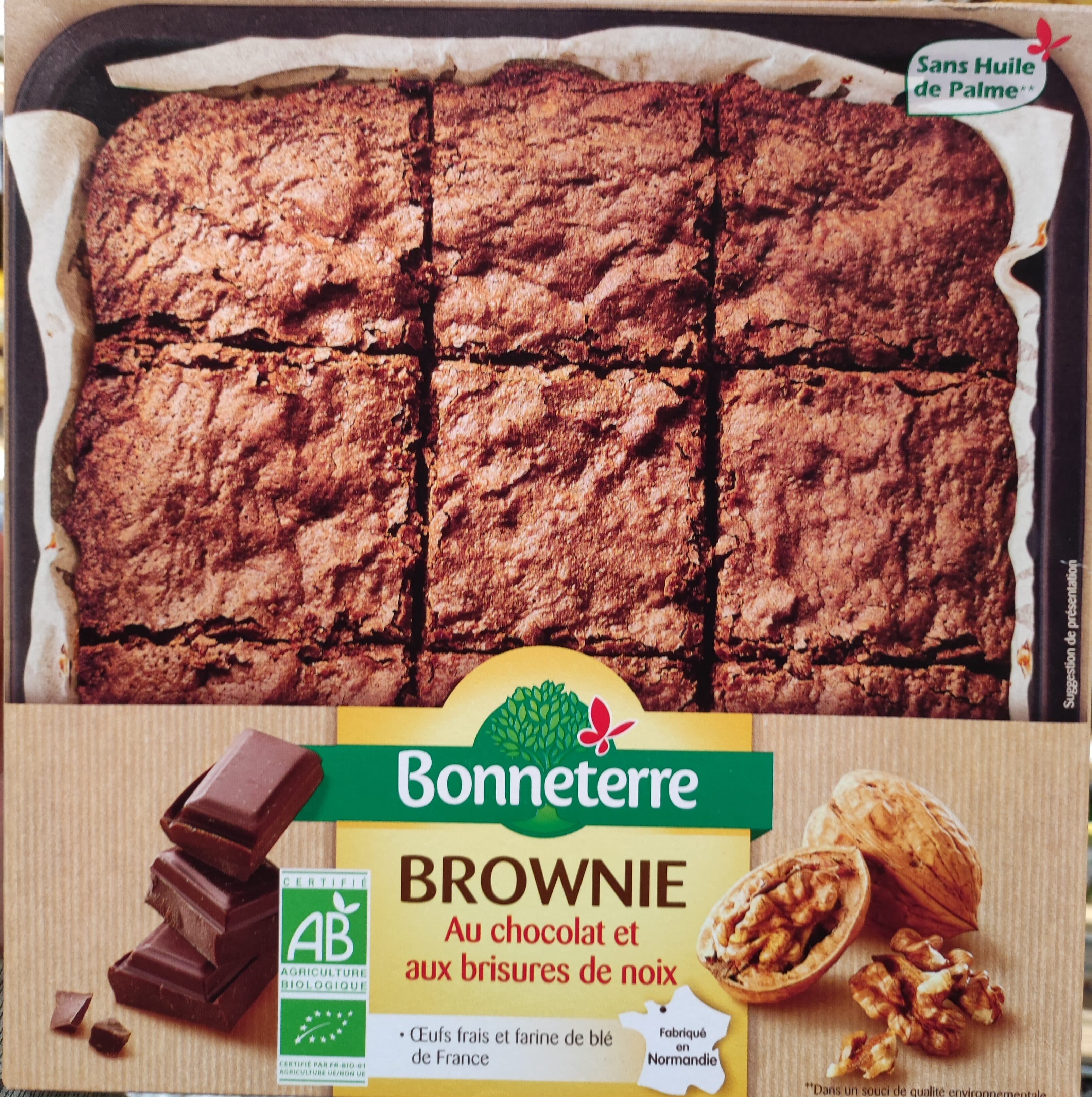 Bonneterre Brownie au chocolat noir et noix grillées packshot