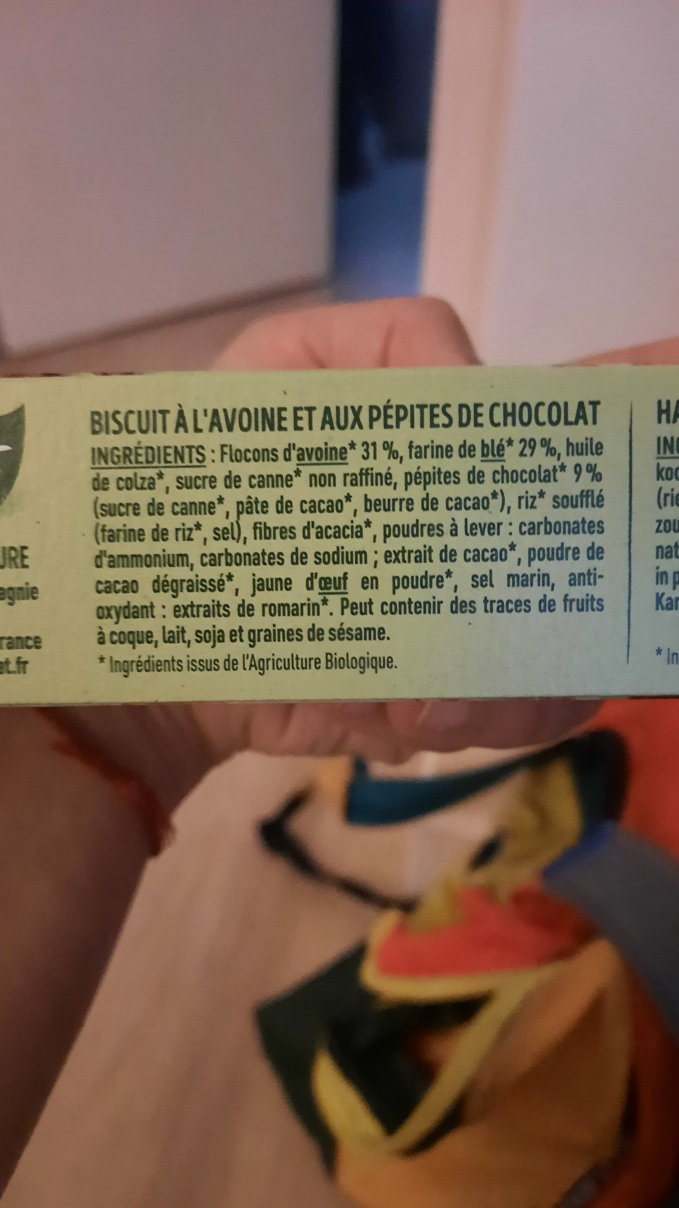 Evernat Biscuits Croquants Avoine Chocolat packshot