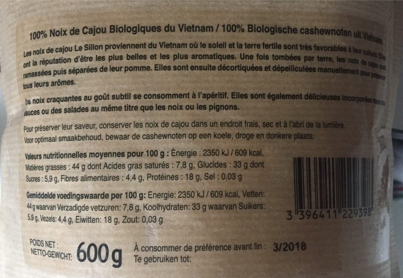 Le sillon Epicerie / Fruits Secs Et Purées / Fruits Secs à Coques Bio packshot
