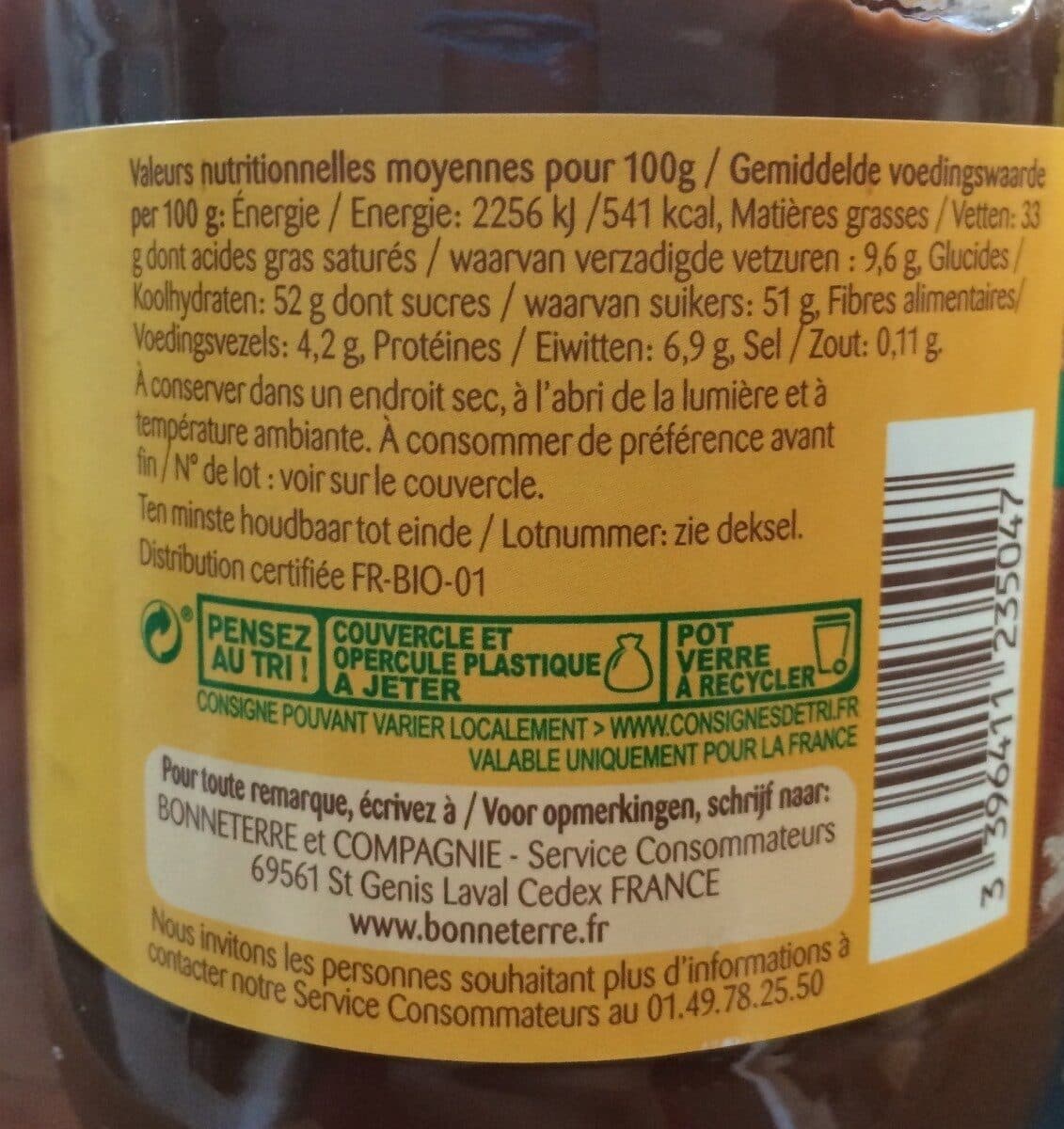 Bonneterre Pâte à tartiner Cacao - Noisette packshot
