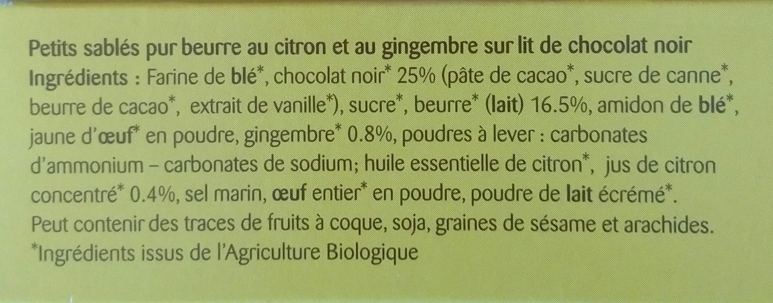 Bonneterre PETITS SABLES CITRON GINGEMBRE packshot