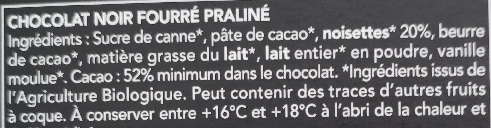Bonneterre Chocolat noir fourré praliné packshot