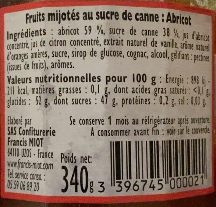 Francis Miot Spécialité De Fruits Au Sucre De Canne - Abricot packshot
