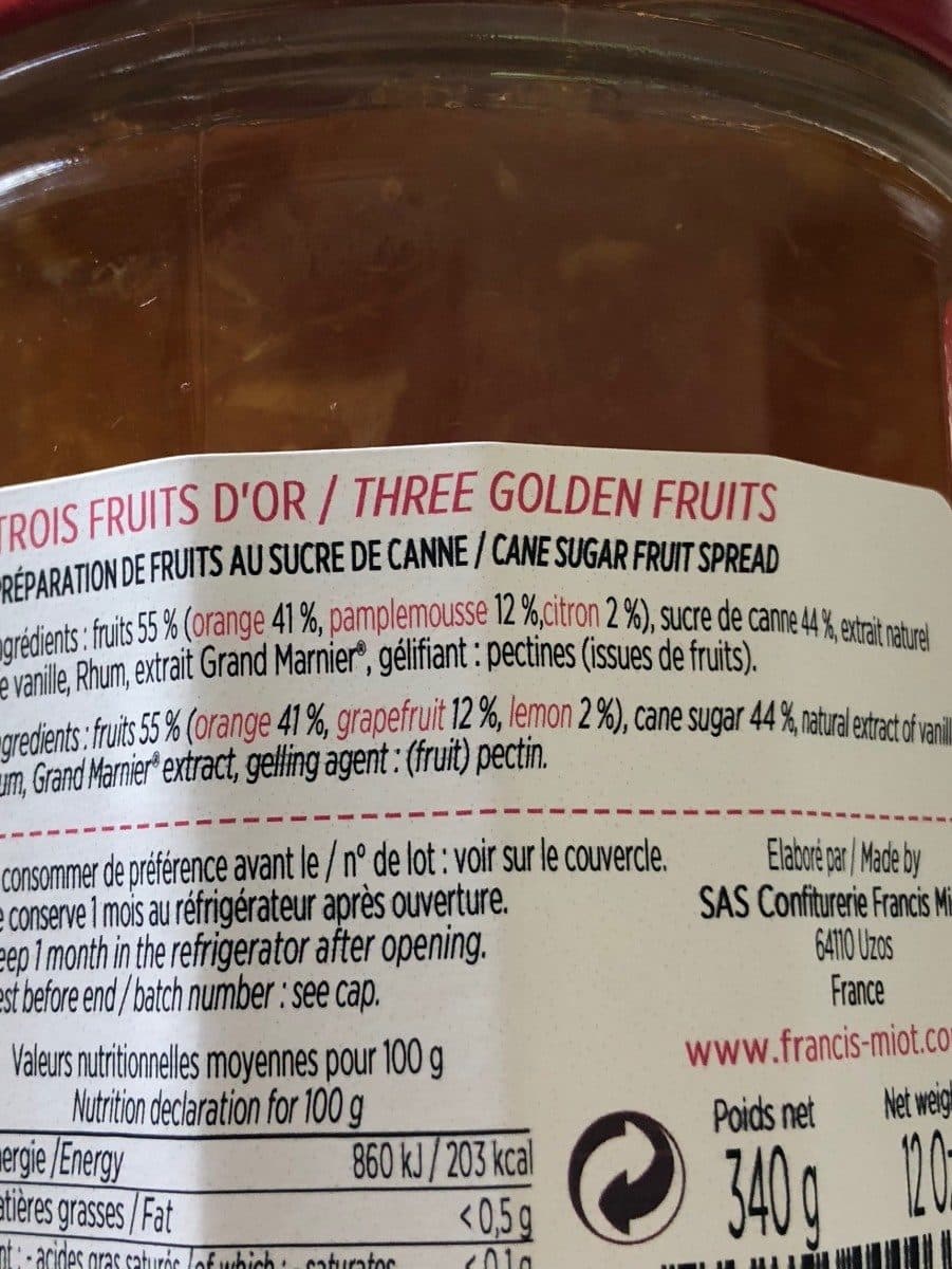 Open Food Facts 3 fruits d'or packshot