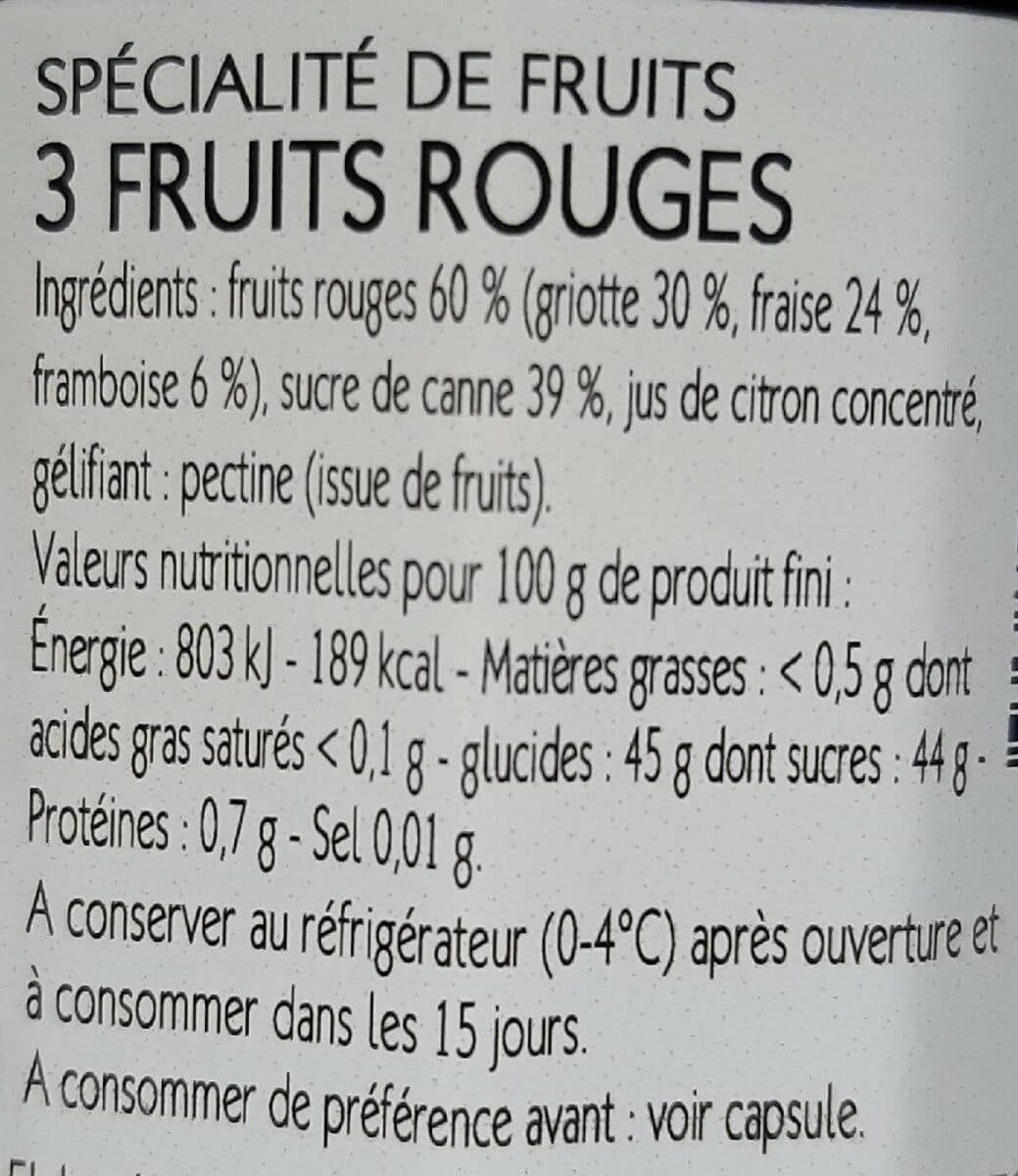 Les Fermes de Gally Confiture 3 fruits rouges packshot