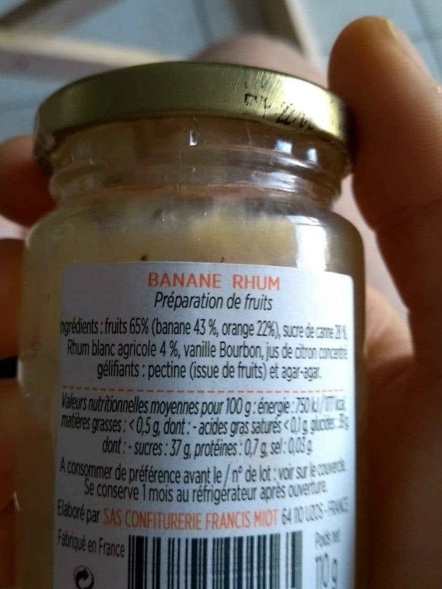 Francis Miot Confiture banane rhum packshot