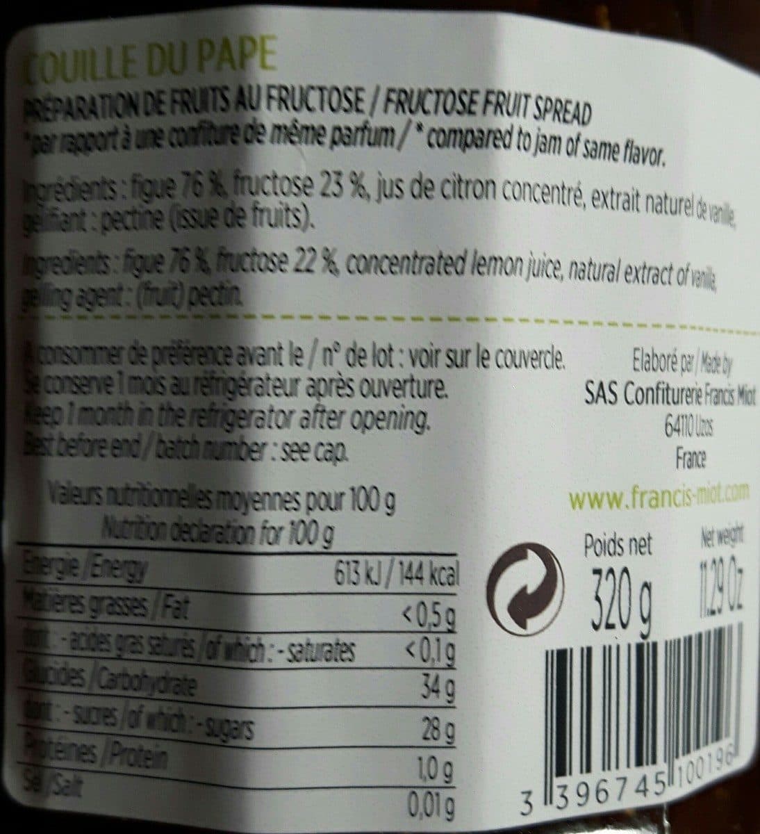 Maison Francis Miot Couilles du Pape ( variété de figues) packshot