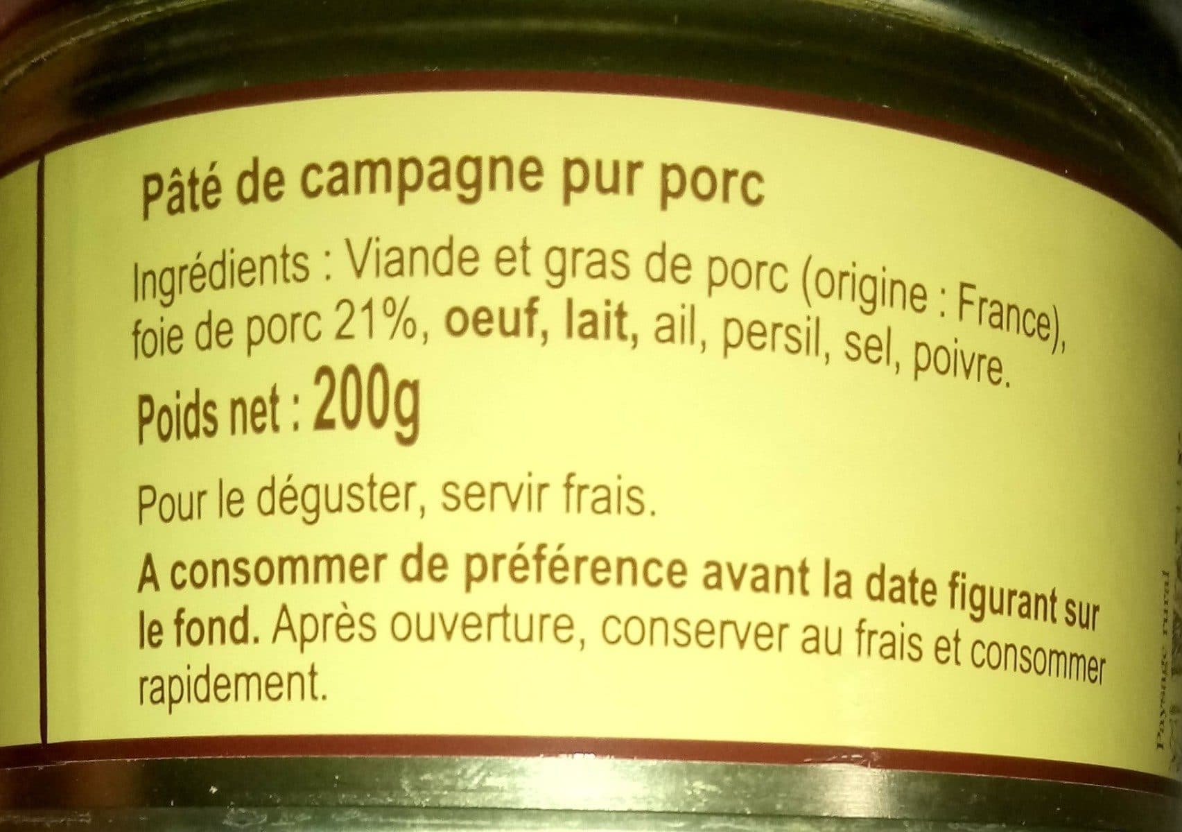 Les Saveurs De Bourdette Pâté De Campagne Artisanal packshot