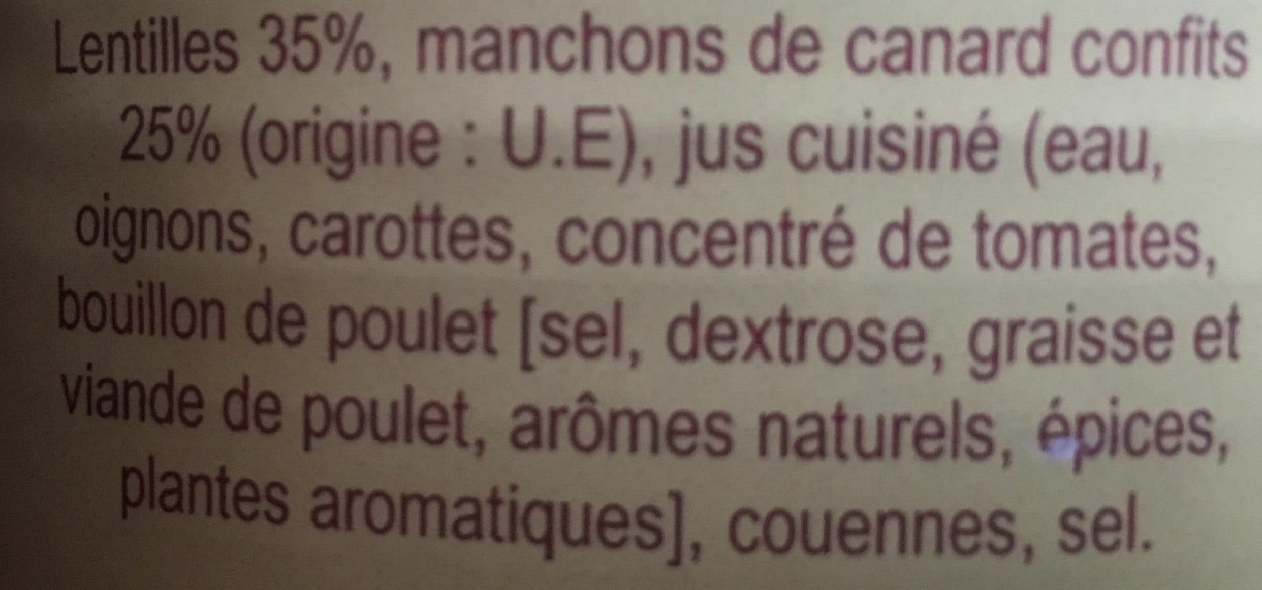 Open Food Facts Manchons de canard confits aux lentilles packshot