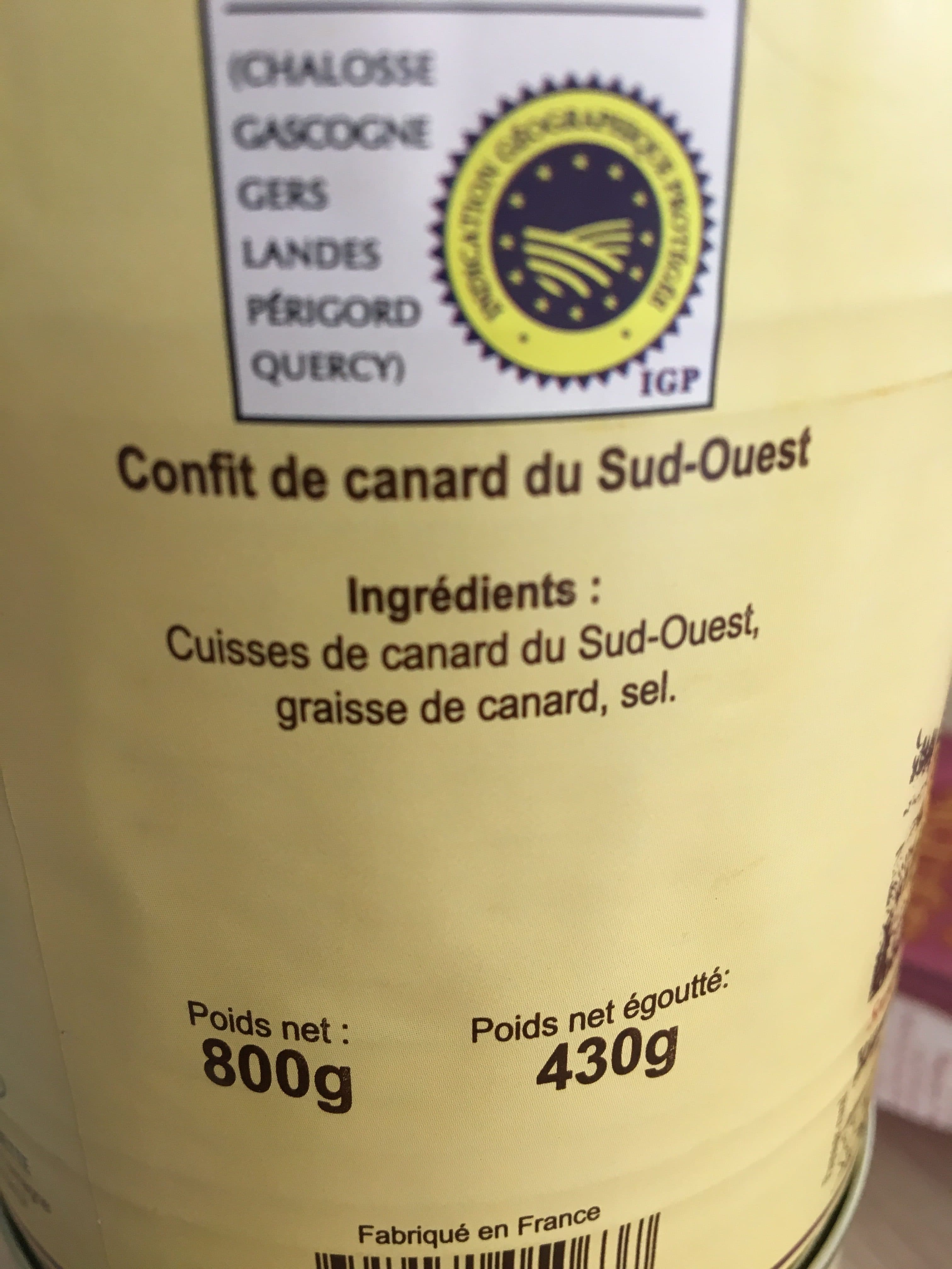 Les Saveurs De Bourdette Confit de canard du sud ouest packshot