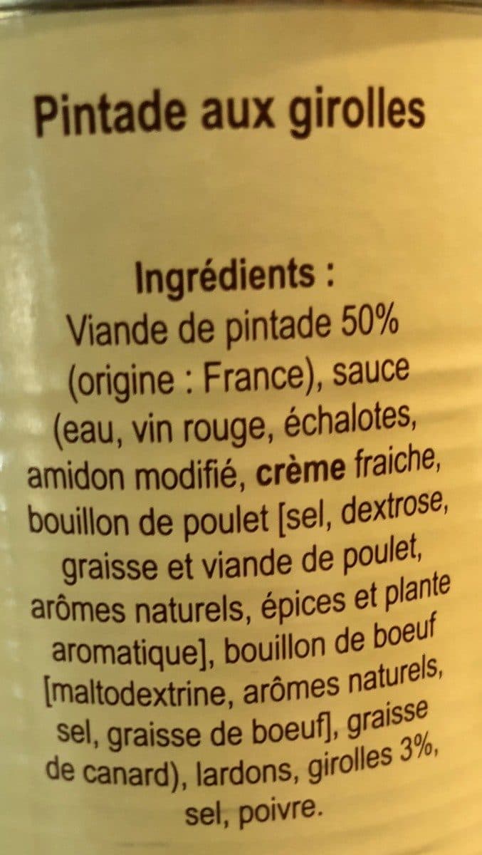 Les Saveurs de Bourdette Pintade aux girolles packshot