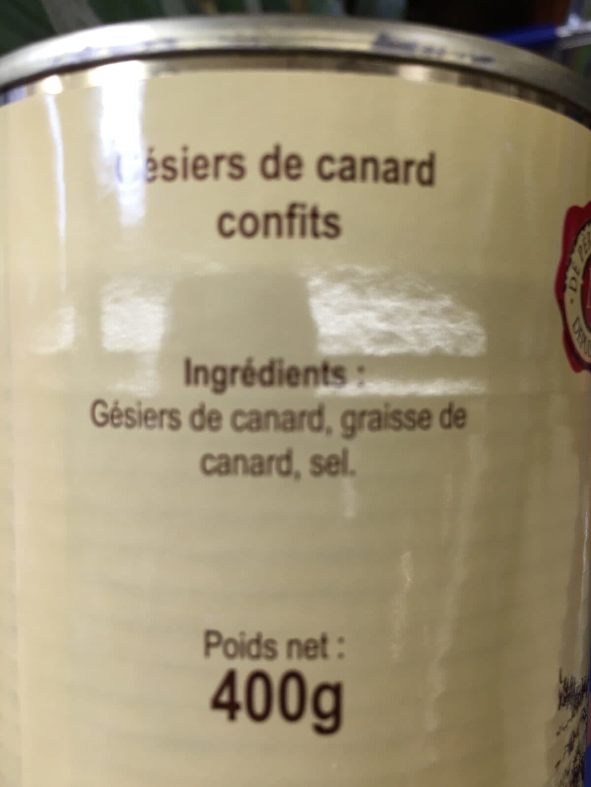 Open Food Facts Saveurs de Bourdette gesiers de canards confits packshot