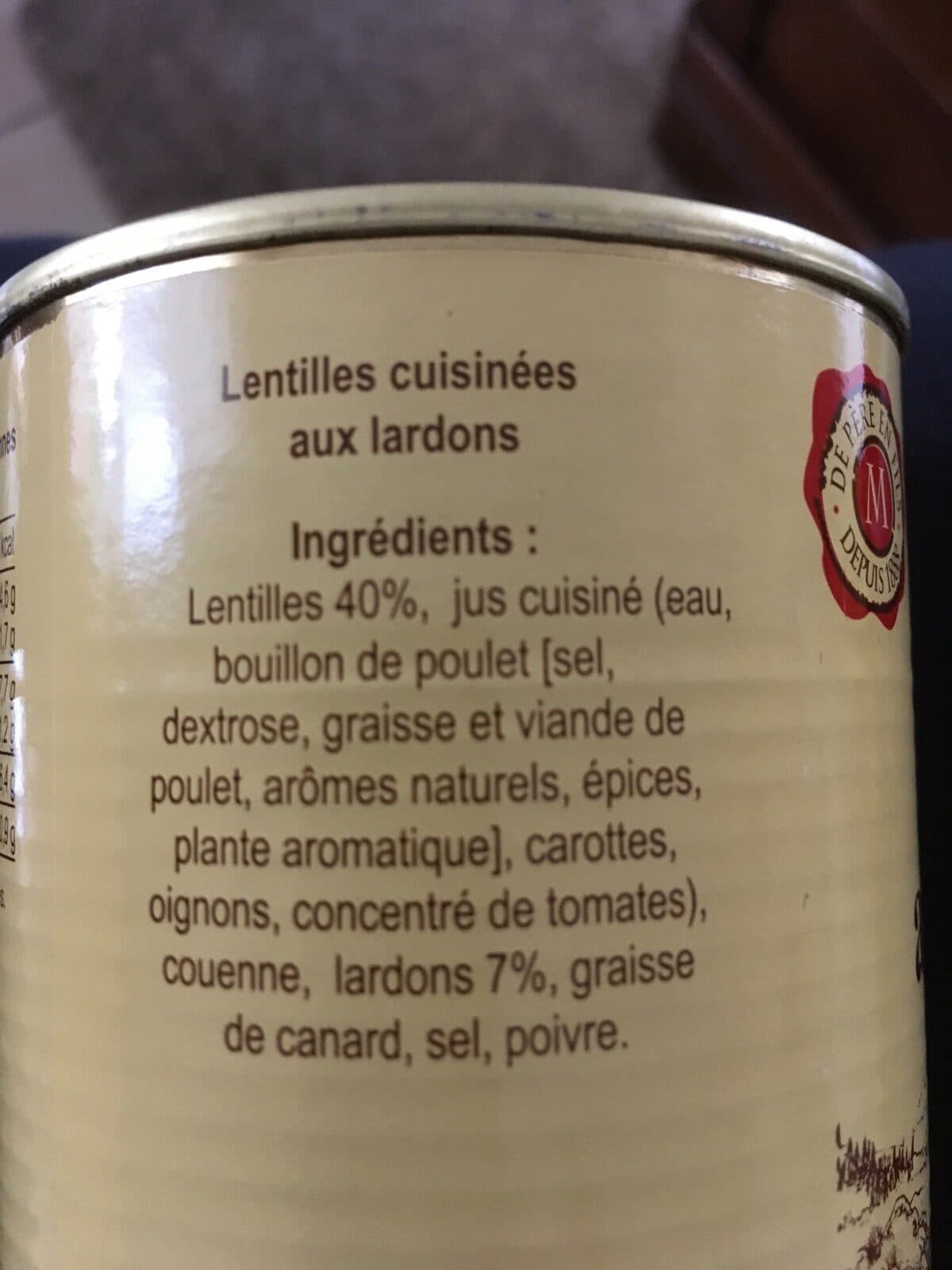 LES SAVEURS DE BOURDETTE Lentilles cuisinées aux lardons packshot