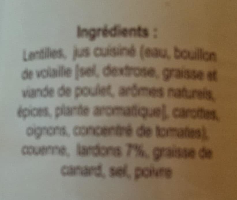 Micouleau Lentilles Cuisinées aux Lardons packshot