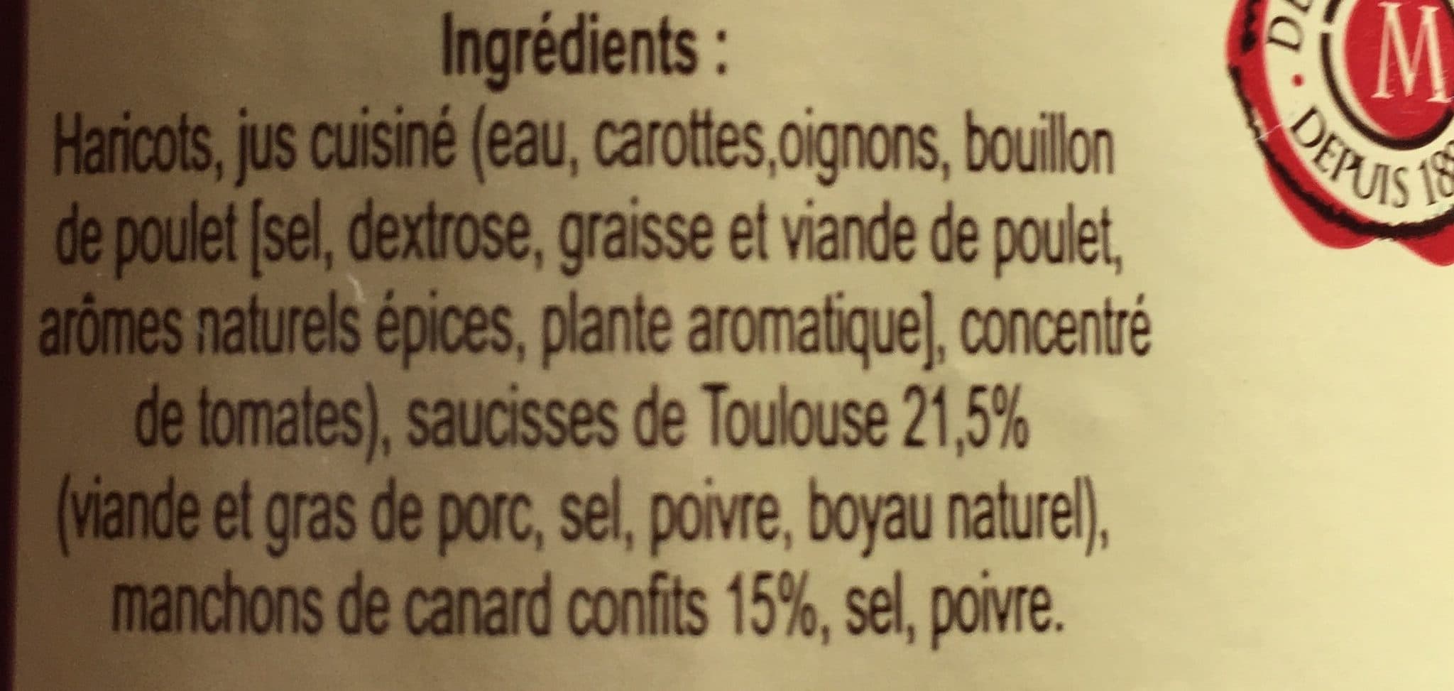 Les Saveurs De Bourdette Saveurs de Bourdette cassoulet au confit de canard packshot
