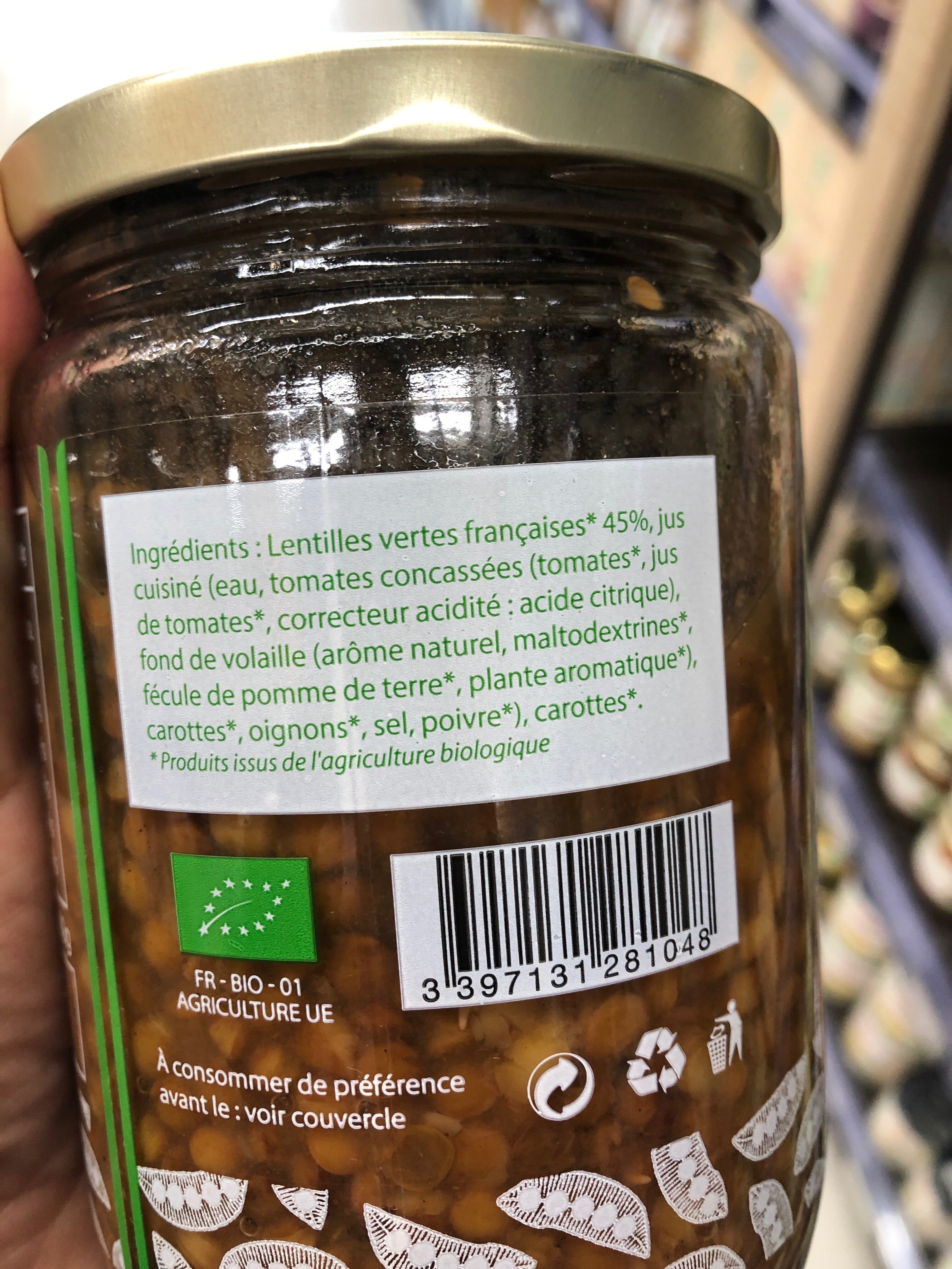 saveurs bio de bourdette Lentilles vertes packshot