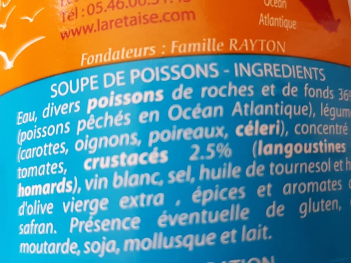 Open Food Facts Soupe De Poissons "la R?taise" Lot De 2 x packshot