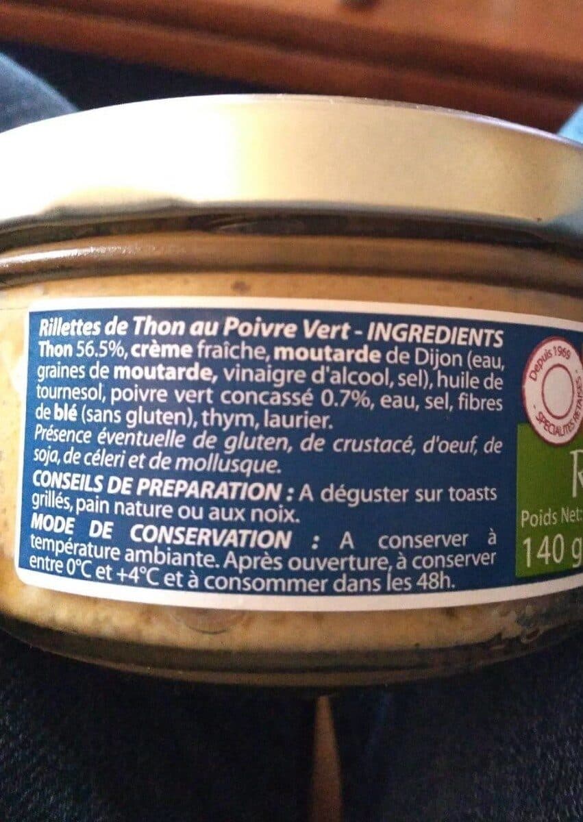 Open Food Facts Rillettes de thon au poivre vert packshot