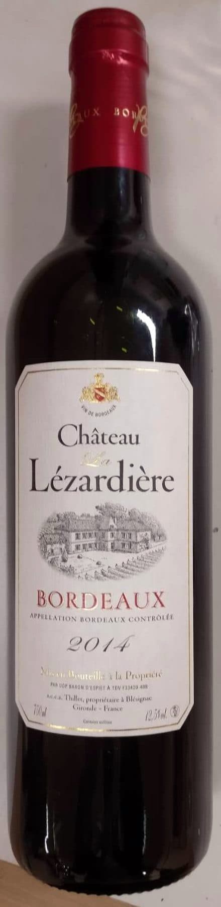 Château La Lézardière Bordeaux 2014 packshot