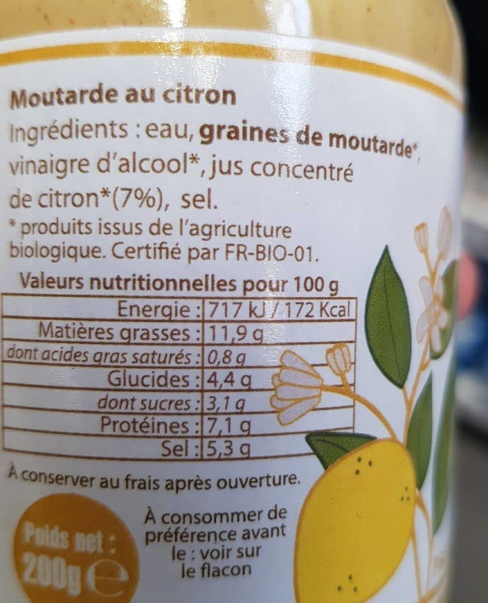 L'Aliment Sain Moutarde bio au citron packshot