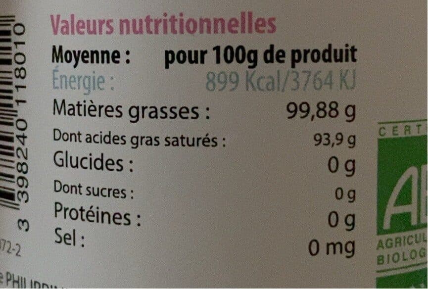 L'Aliment Sain Huile de coco packshot