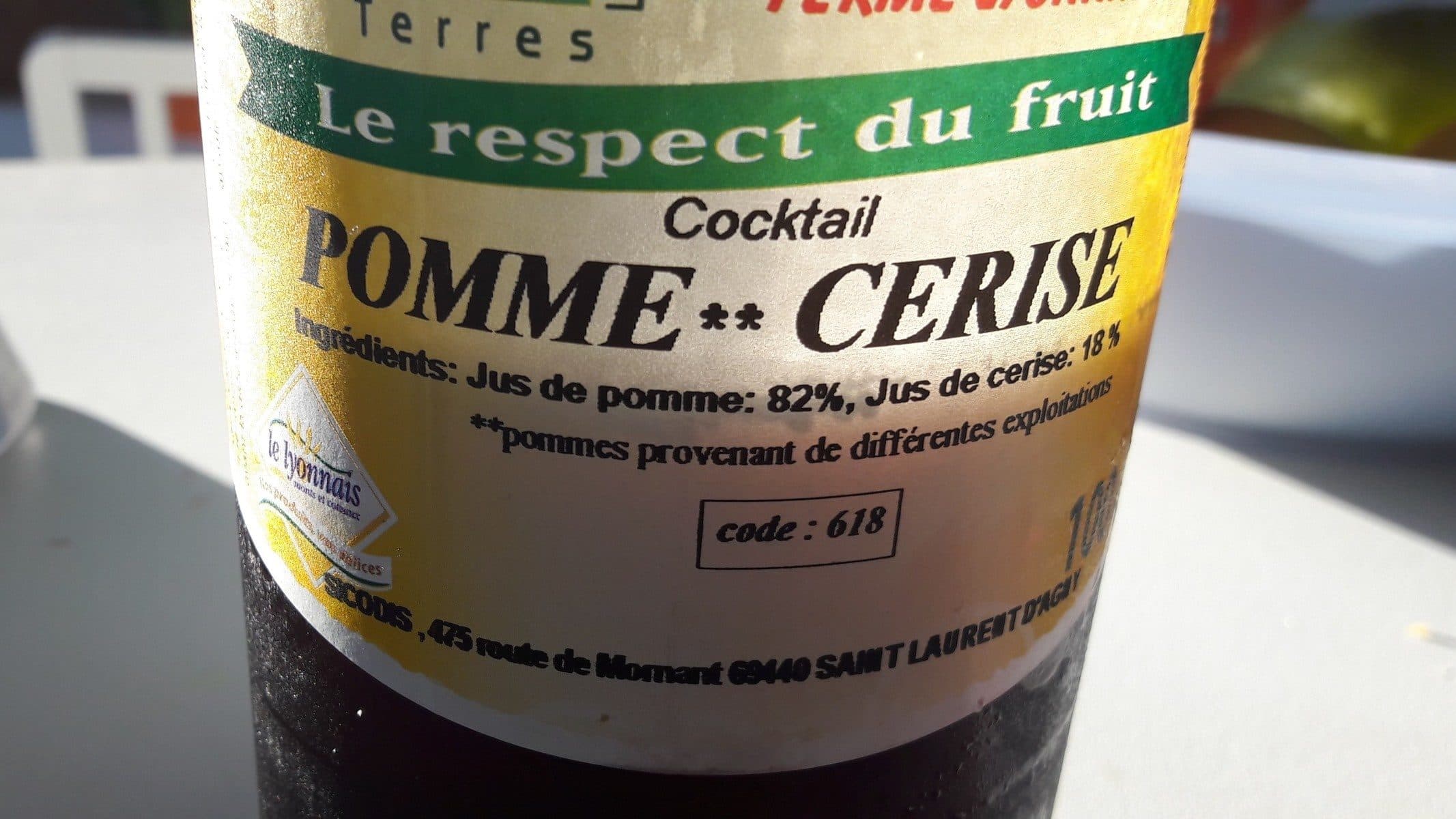 ferme lyonnaise -jus pomme cerise packshot