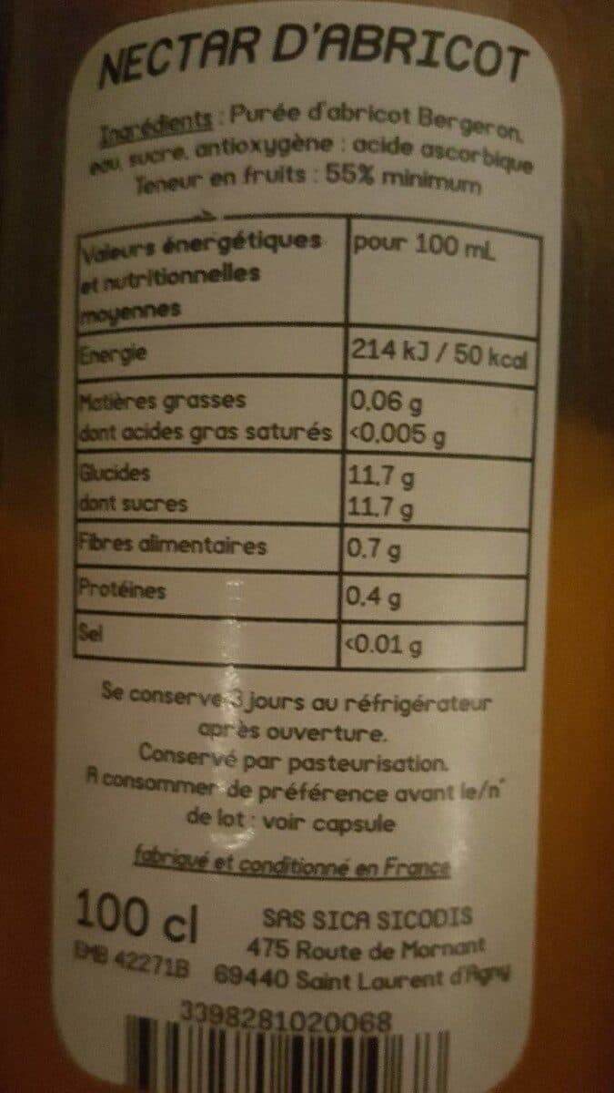 Open Food Facts Nectar d'abricot packshot