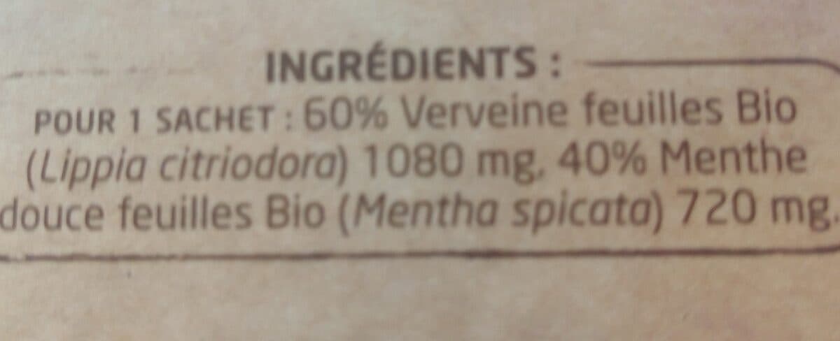 Pagès Infusion bio verveine menthe digestion packshot