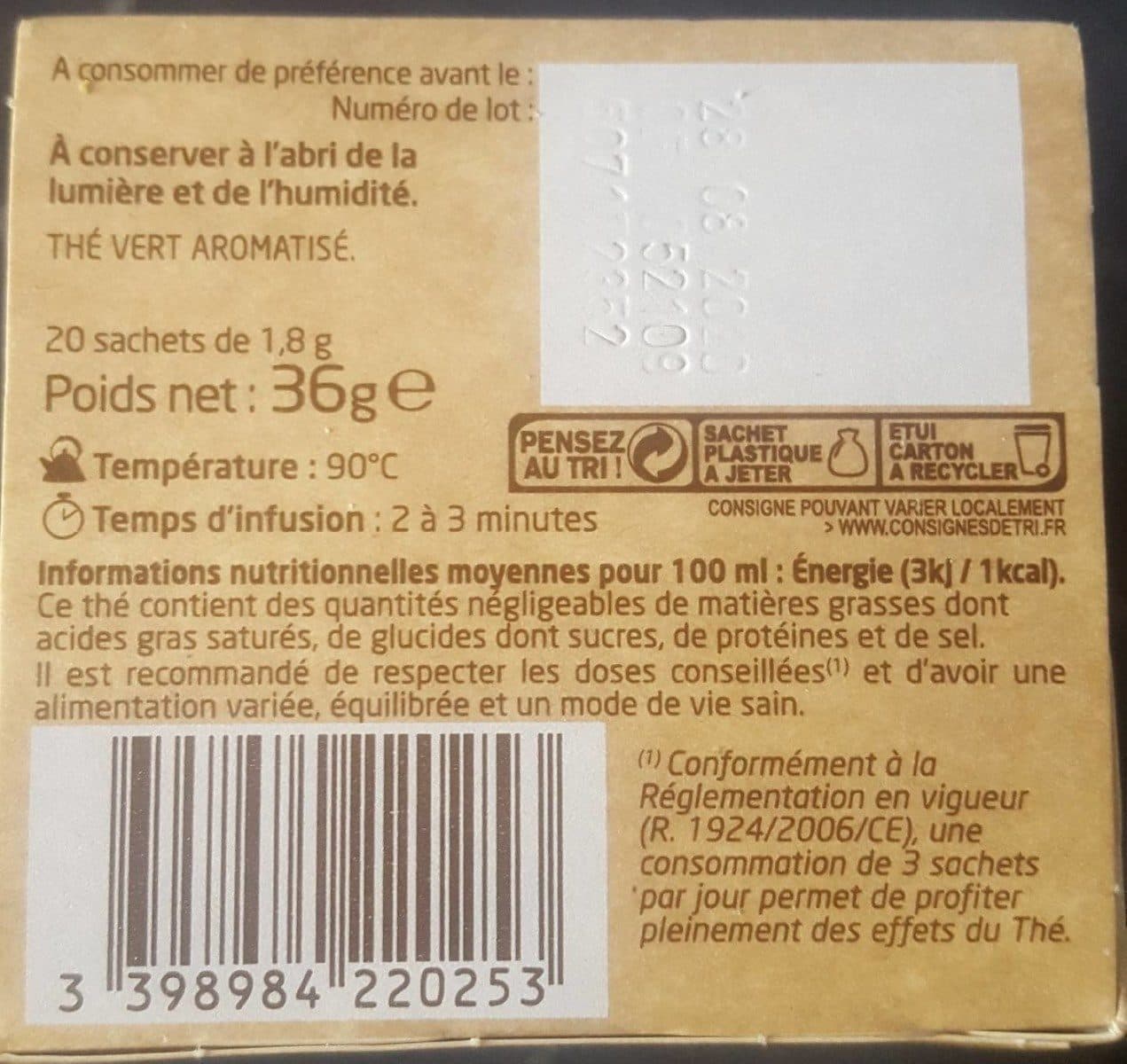 Pagès Thé vert fraise rhubarbe packshot
