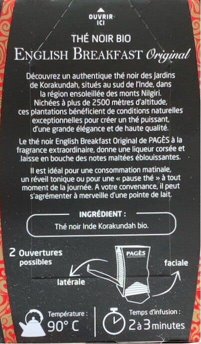 Pagès Epicerie / Thé Bio Et équitable / Thé Noir packshot