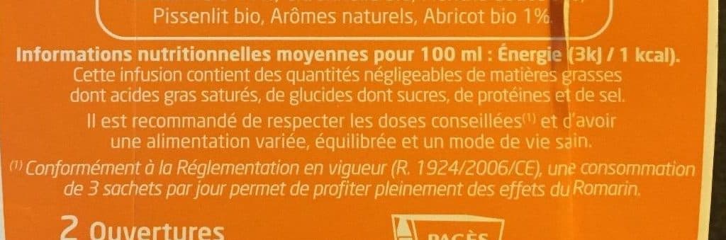 Pagès Infusion Bio Détox Romarin, Abricot packshot