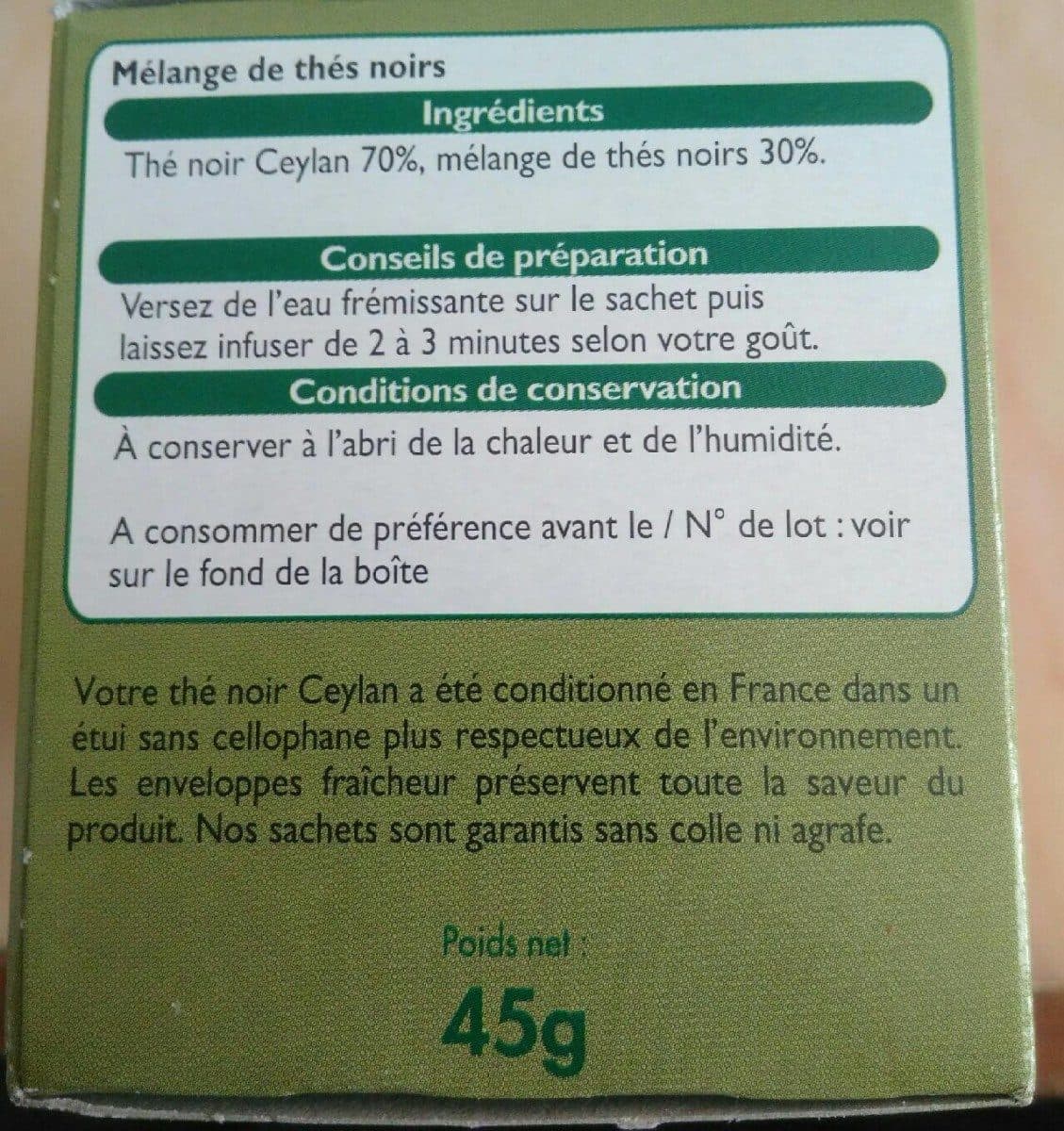 Open Food Facts Thé noir Ceylan packshot