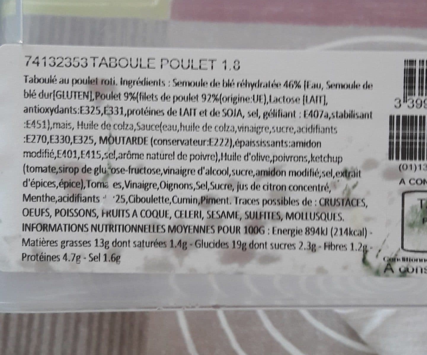 Open Food Facts Taboule poulet packshot