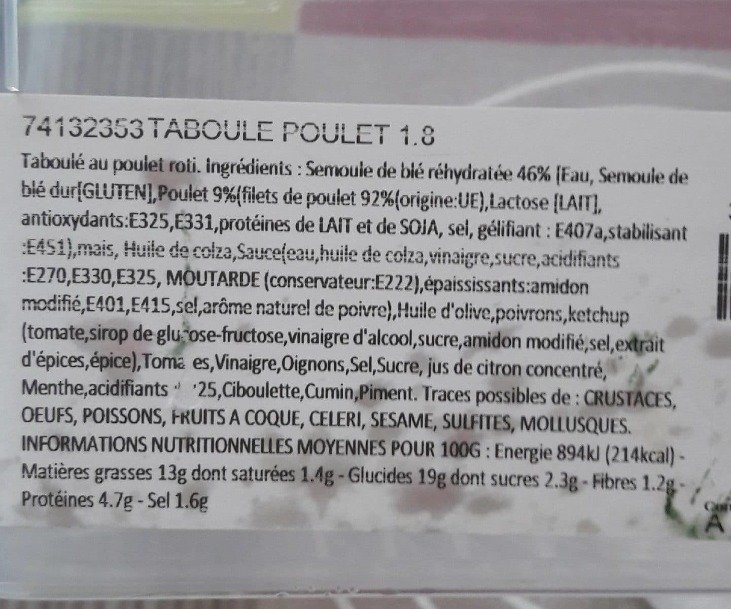 Open Food Facts Taboule poulet packshot