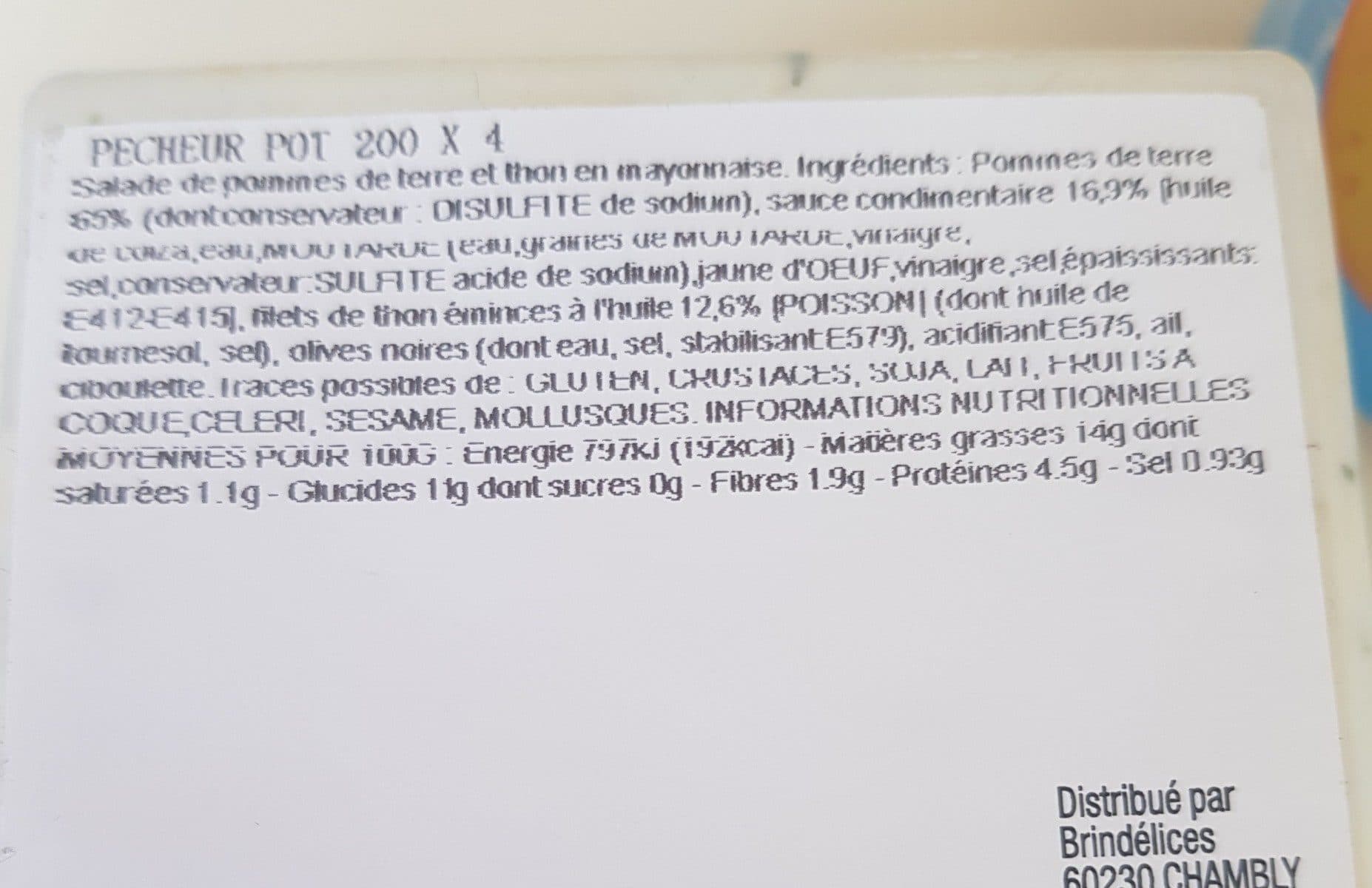 Open Food Facts Salade pêcheur Au Thon 200G, packshot