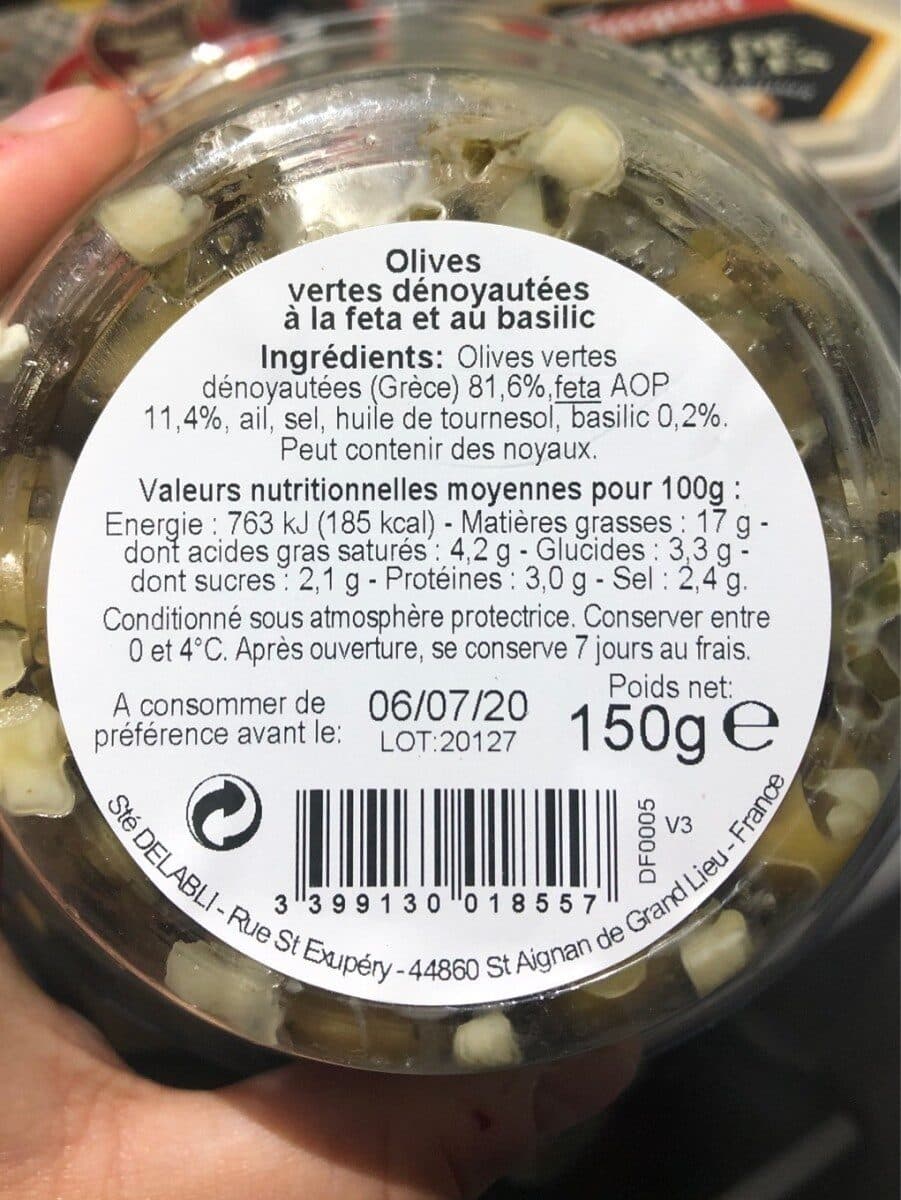 Père Olive Feta & Basilic packshot