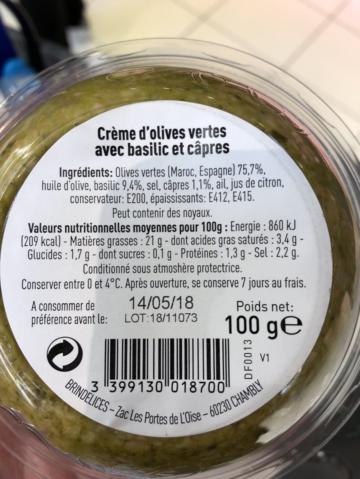 Open Food Facts Tapenade verte packshot