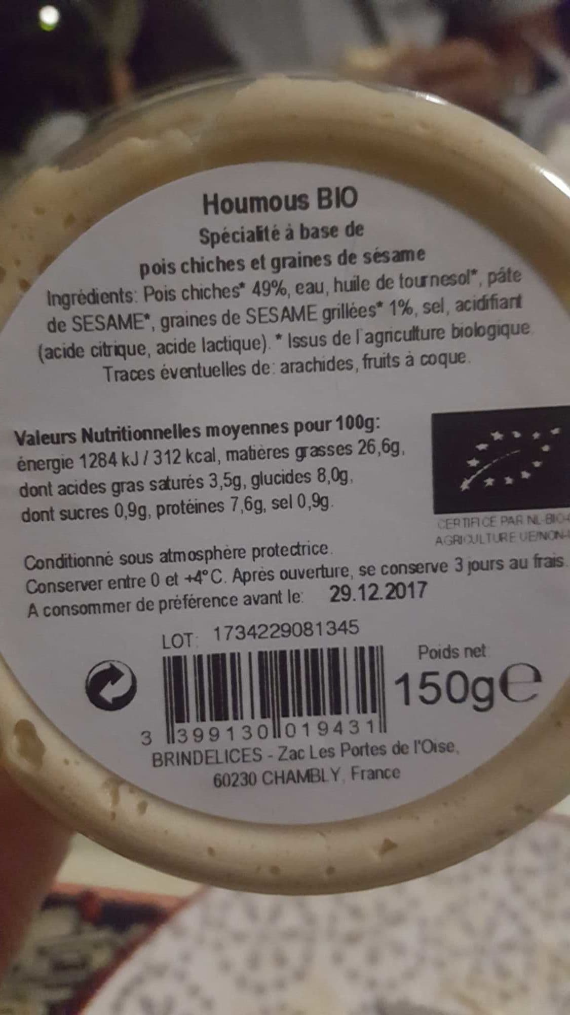 Père olive Houmous bio packshot