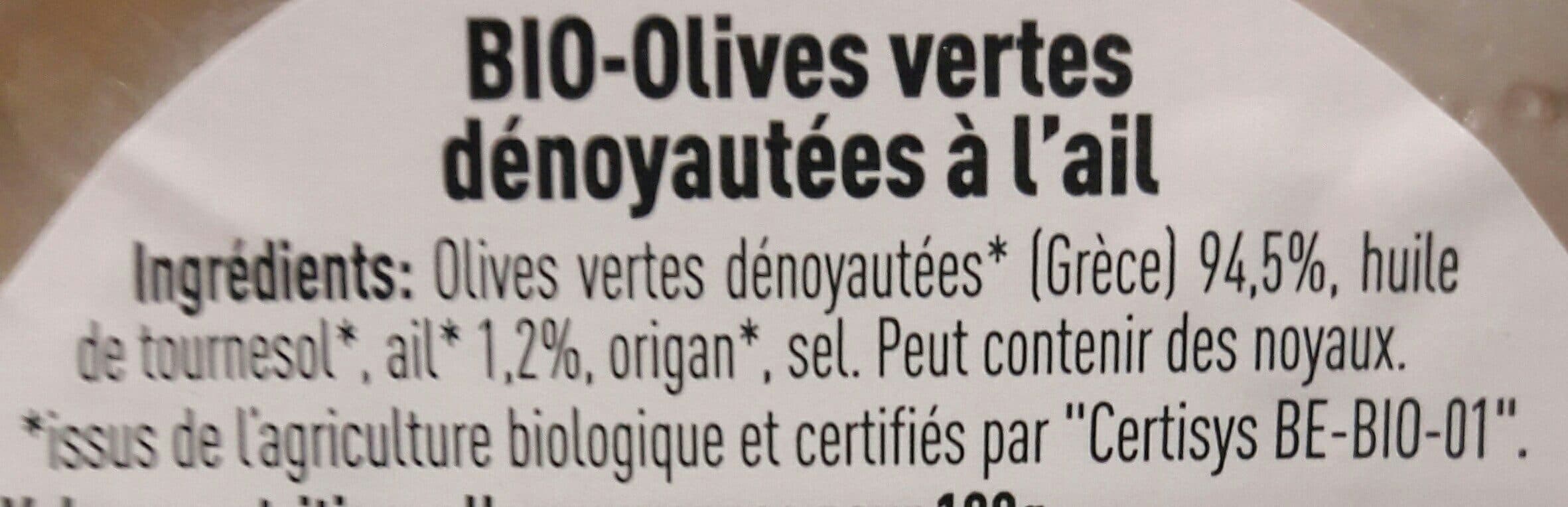 père olive Bio olives vertes dénoyautées à l ail packshot