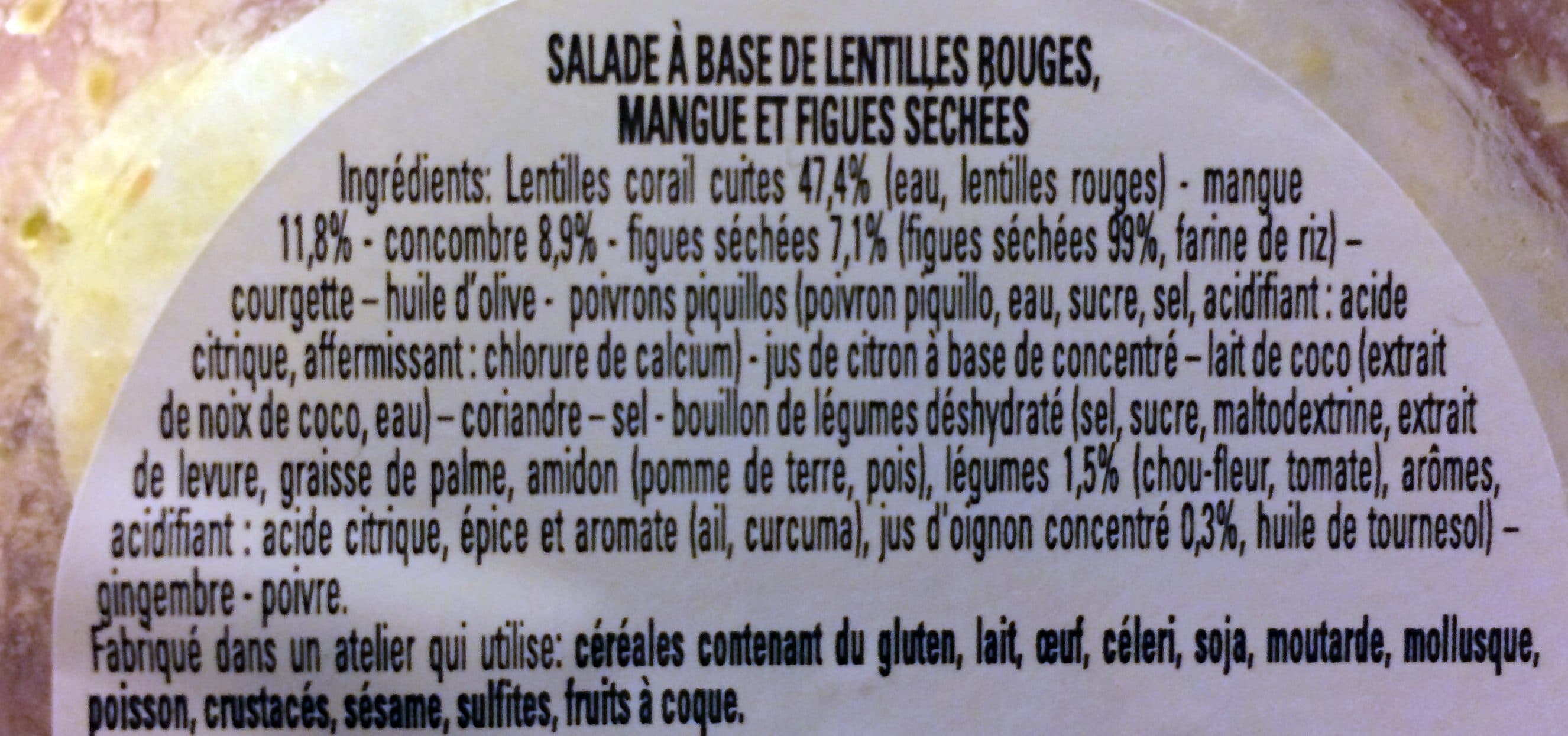 Bistro de Chef Salade de lentilles corail, mangues, figues séchées packshot
