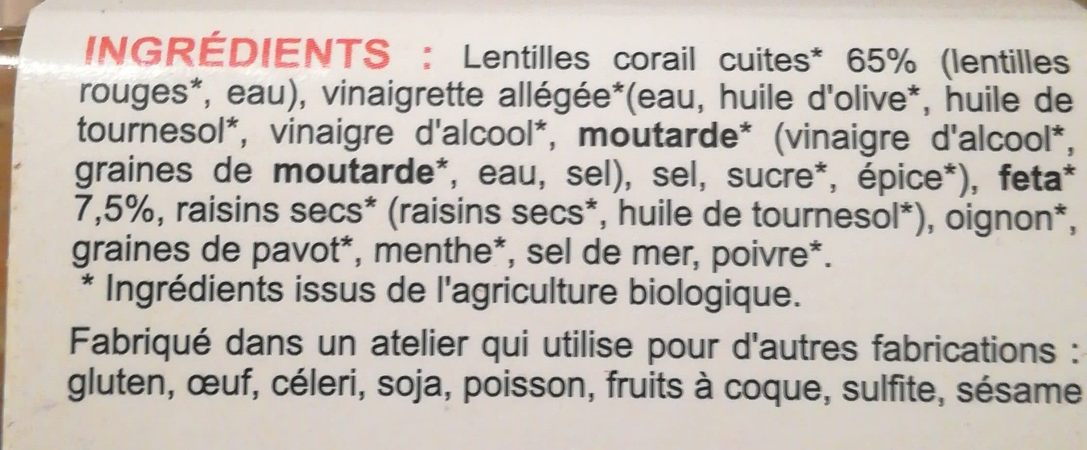 Raoul est dans le potager Lentilles corail dés de feta packshot