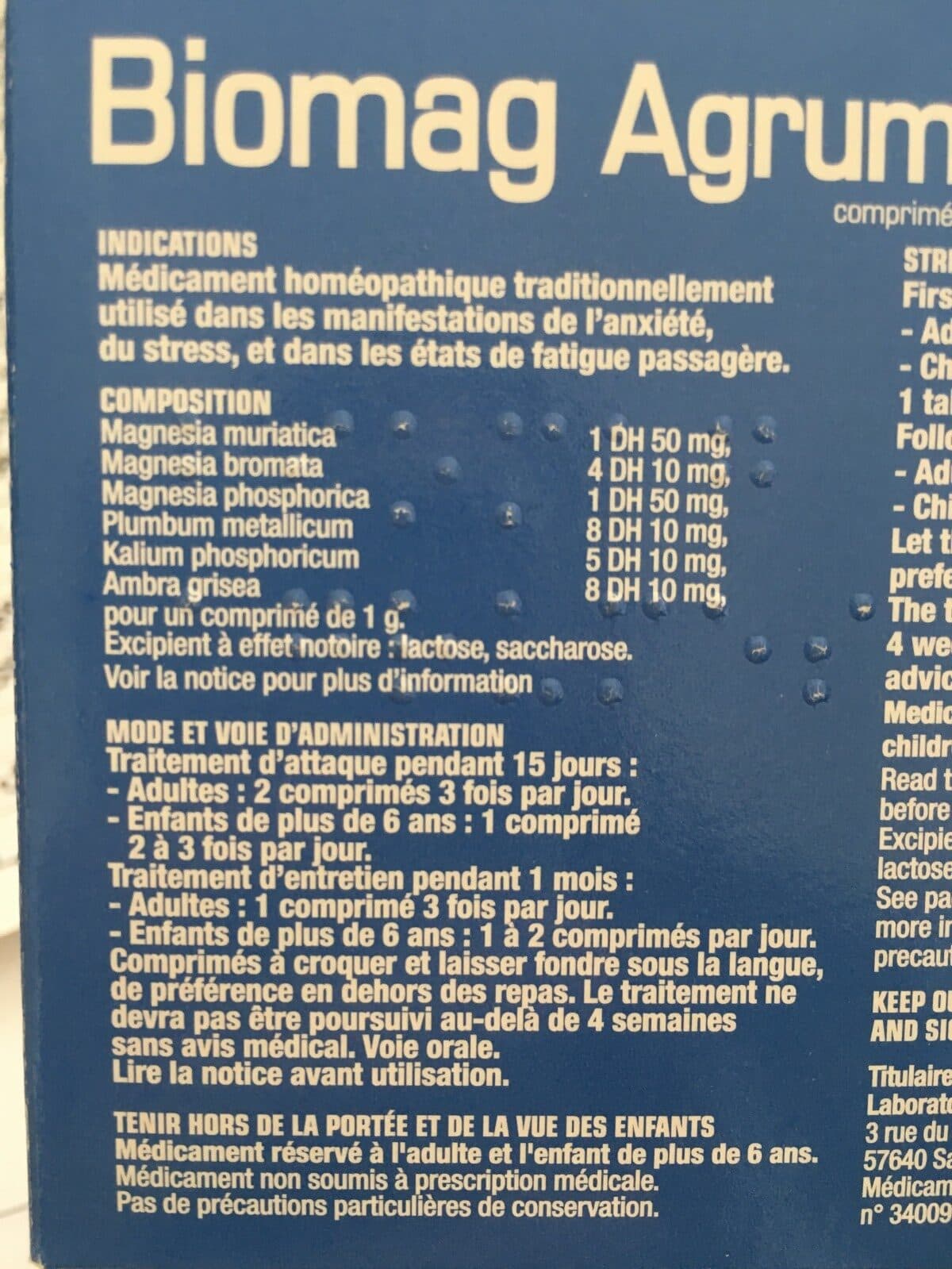 Open Food Facts Biomag Stress Anxietes Fatigue Homeopathie Lehning packshot